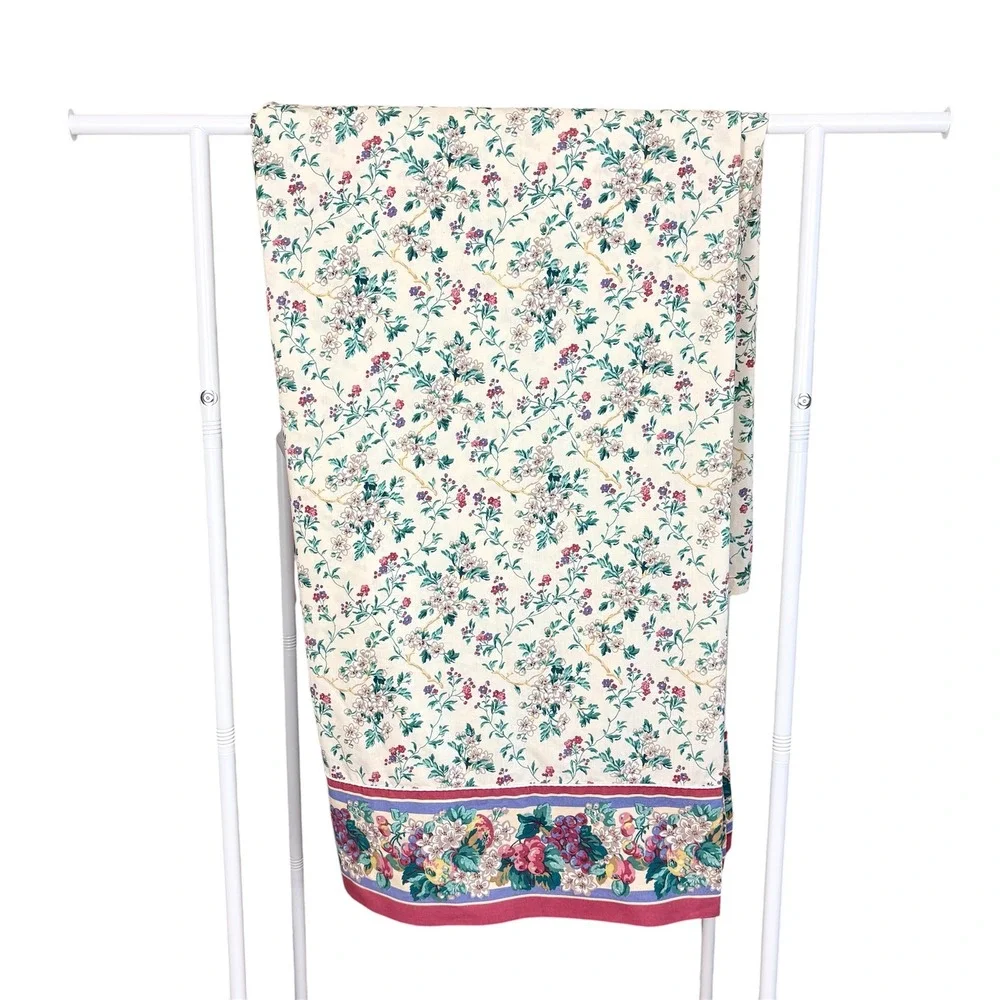 Vintage Laura Ashley Flat Sheet Full‎ Shabby Cottage Floral Bedding 90s Romantic